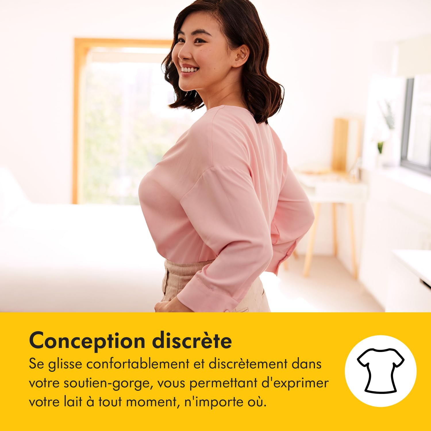 Medela Tire-lait électrique simple Solo Hands-Free, design léger et compact, compatible avec l'application Medela Family