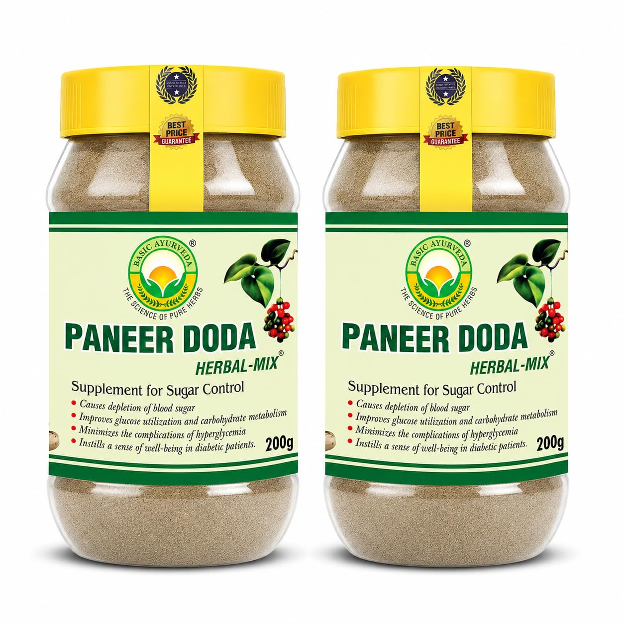 [BRSRECY6OQBGM3D4] Basic Ayurveda Paneer Doda Herbal Mix Powder 200g Pack of 2 | Withania Coagulans for Wellness | Supports Immunity & Digestive Health