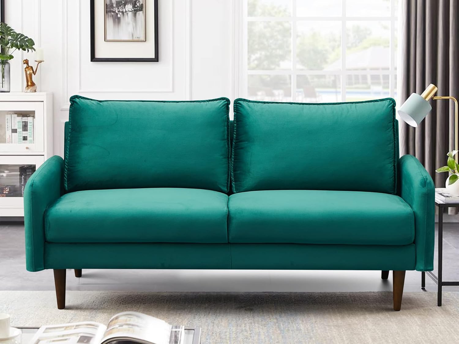 Bonrcea Modern Sofa Tufted Couch Love Seats, Green Home & Kitchen