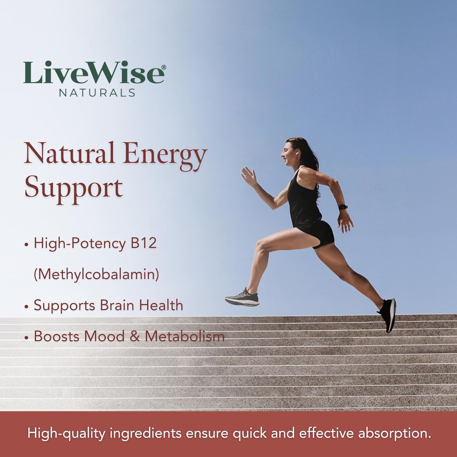 Organic Vitamin B12 1000 mcg Sublingual Liquid Drops For Adults, 6 Months Supply 1 oz, Methylcobalamin & Adenosylcobalamin - Bioactive Blend for Energy, Clarity & Focus - Vegan, Non-GMO, Orange Flavor - Image 5