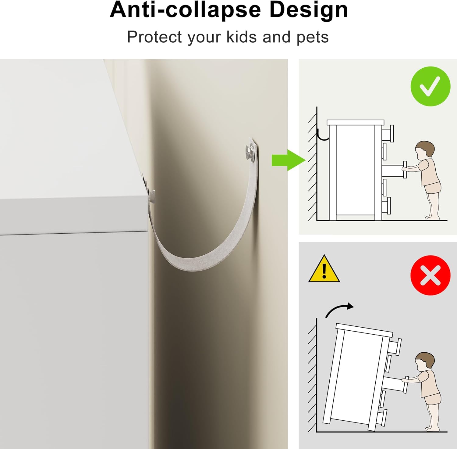 White 8 Drawer Bedroom Dresser, Simply Modern Wood Storage Double Dresser, Chest of Drawers with Deep Drawers for Living Room Hallway Entryway, White - Image 6