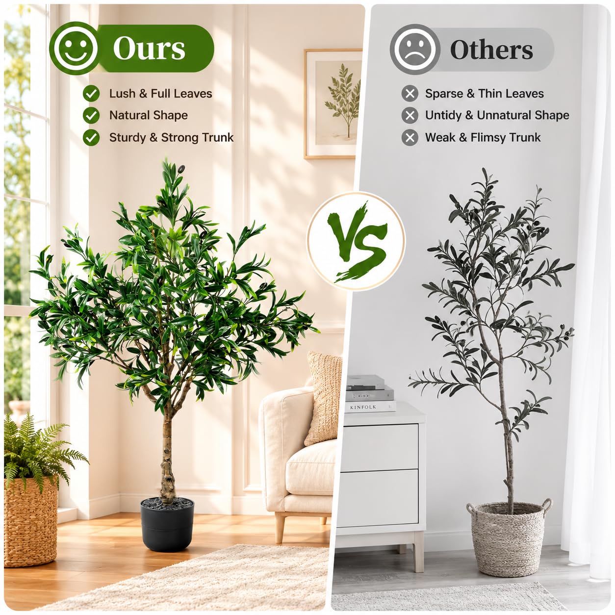 Oliviers artificiels pour intérieur et extérieur, 1 m, olivier artificiel en pot, grandes plantes d'olivier avec jardinière, tronc d'olivier naturel, feuilles de fruits réalistes pour la maison, le