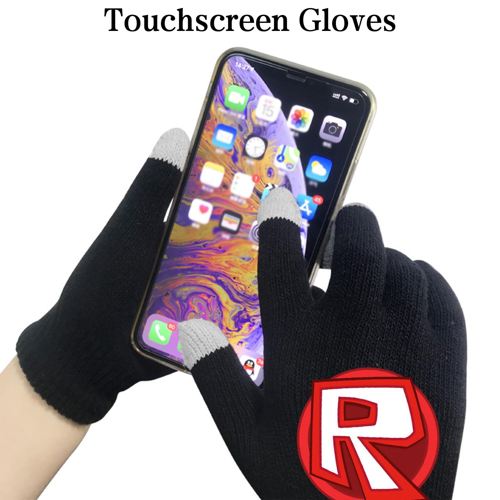 Gants Tactiles Roblo d'Hiver Tricotés Chauds et Doux Pour Sport Usage Quotidien