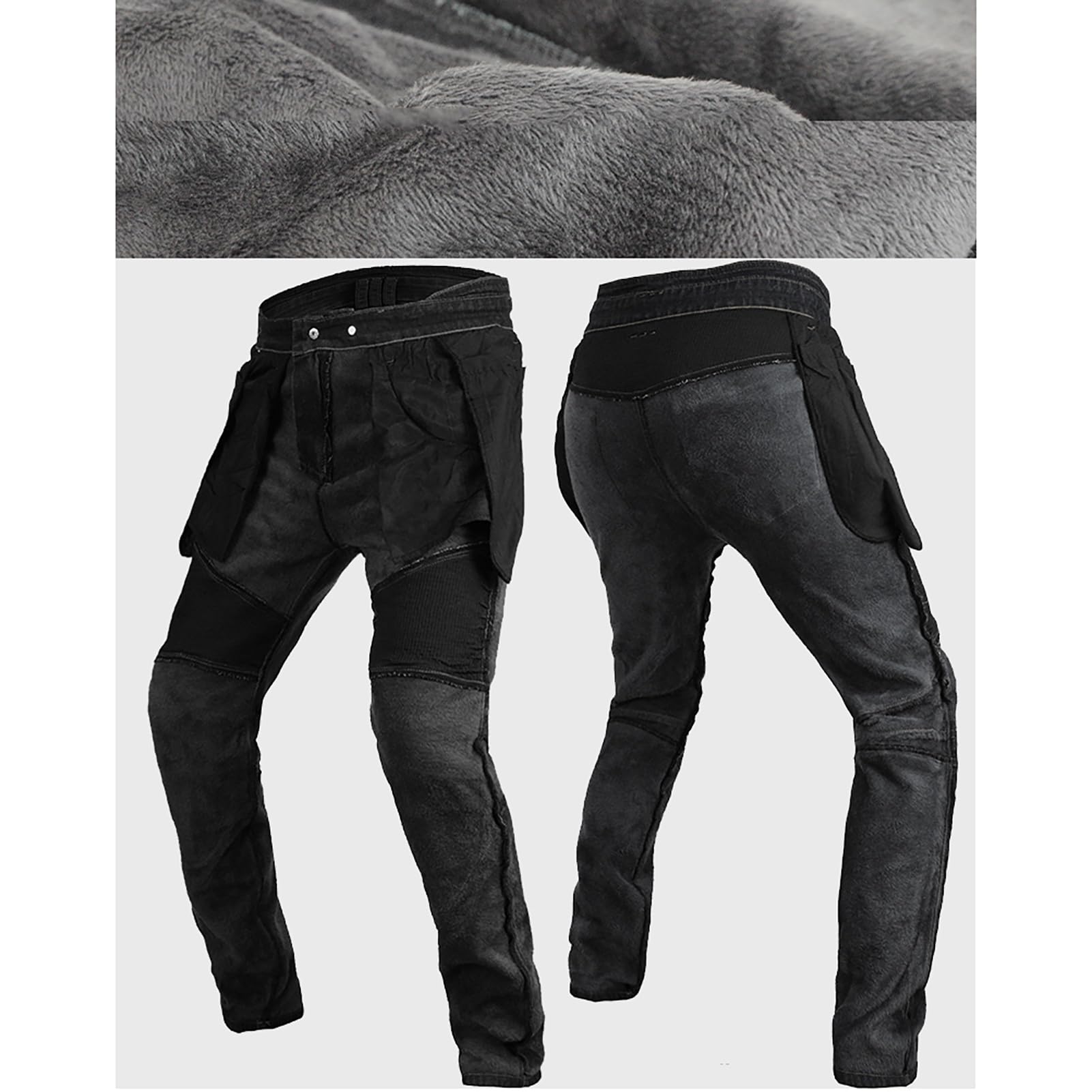 Pantaloni Da Moto Invernali Denim Jeans Antivento CE Protezioni Fianchi E Ginocchia Isolanti Protettivi Adventure Touring