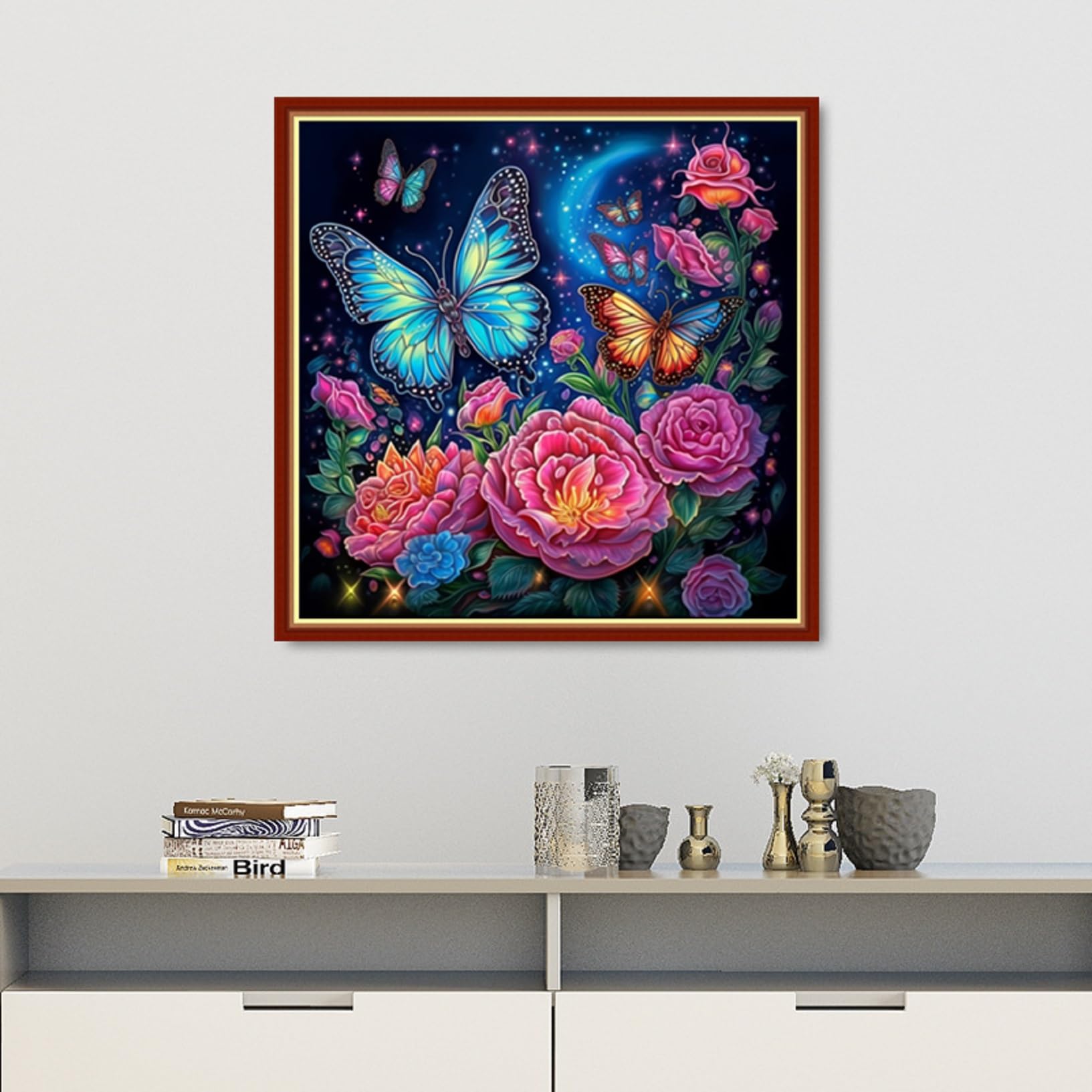 Findvoor Zestawy do haftu krzyżykowego dla początkujących pełny zakres haftu krzyżykowego wzór dla dzieci lub dorosłych, 11 CT DIY zestawy startowe do haftu igłowego - motyl kwiaty 45 x 45 cm