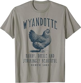 WYANDOTTE CHICKEN VINTAGE FARM DESIGN T-Shirt