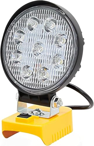 Luz de trabajo LED inalámbrica para batería Dewalt de 20 V, linterna portátil de 27 W, 2200 lm, regalos de herramientas para hombres, ajustable en
