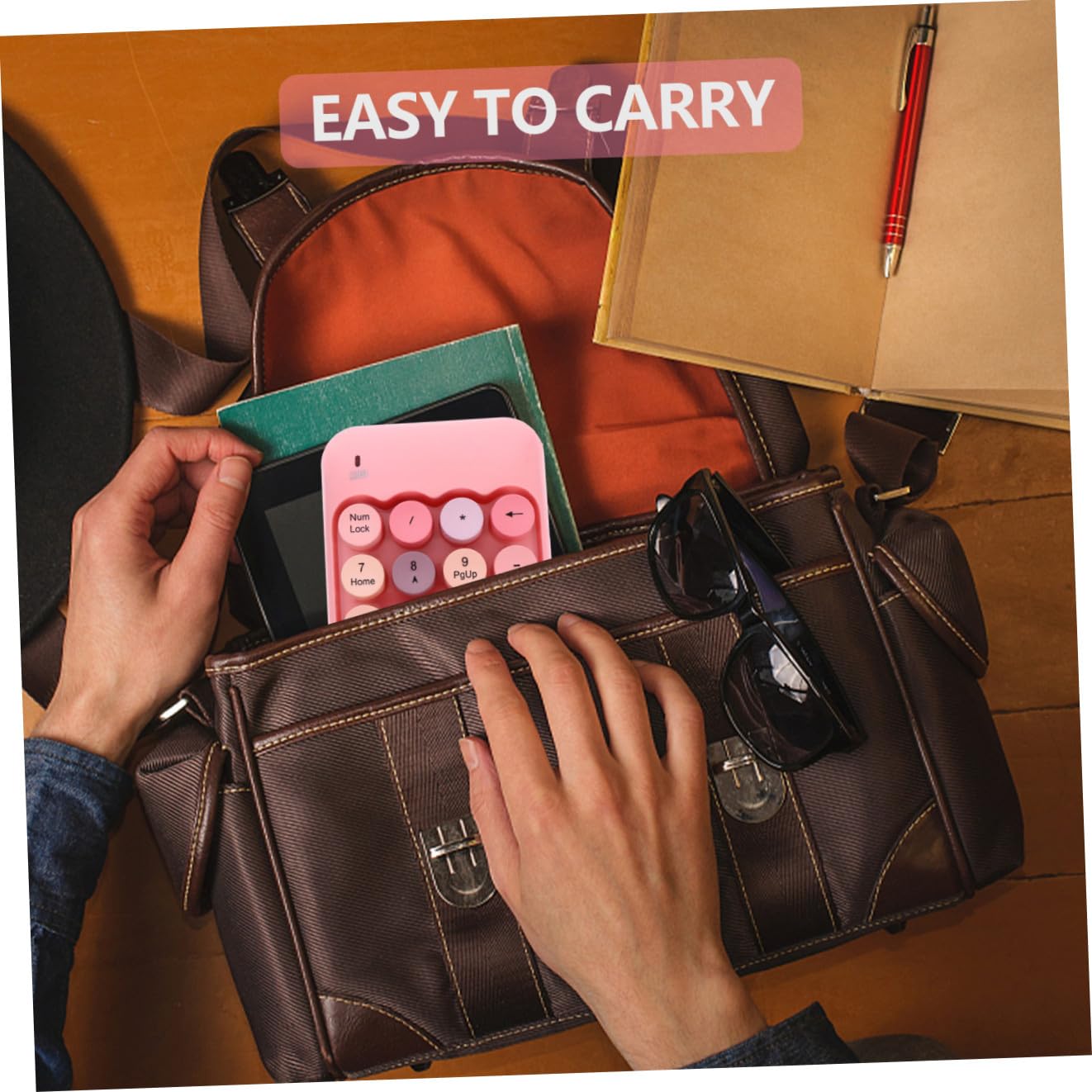 VILLCASE Tastiera Numerica Wireless 2.4g Rosa Mini 18 Tasti Indipendenti in Abs per Computer Notebook e Moduli Contabili Tasto Backspace ad Alta Velocità
