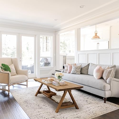 Miniatura 3 de Mesa de centro de madera maciza – 42.5 pulgadas Firwood Farmhouse Mesas de centro de madera rústica para sala de estar, mesa de centro rectangular