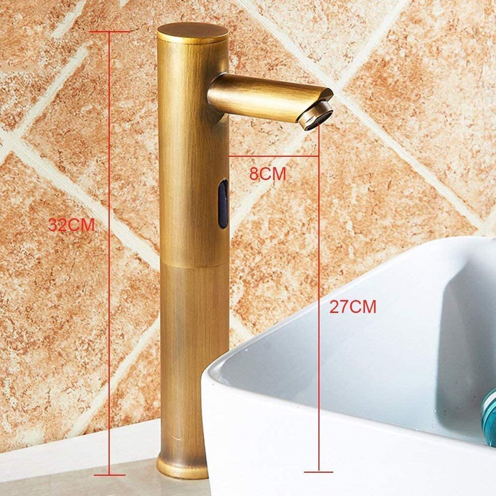 Rubinetti Elettronici Del Lavabo Del Rubinetto Del Rubinetto Dell'Acqua Caldi e Freddi Azionati a Batteria, Alto Becco, HJKLDS