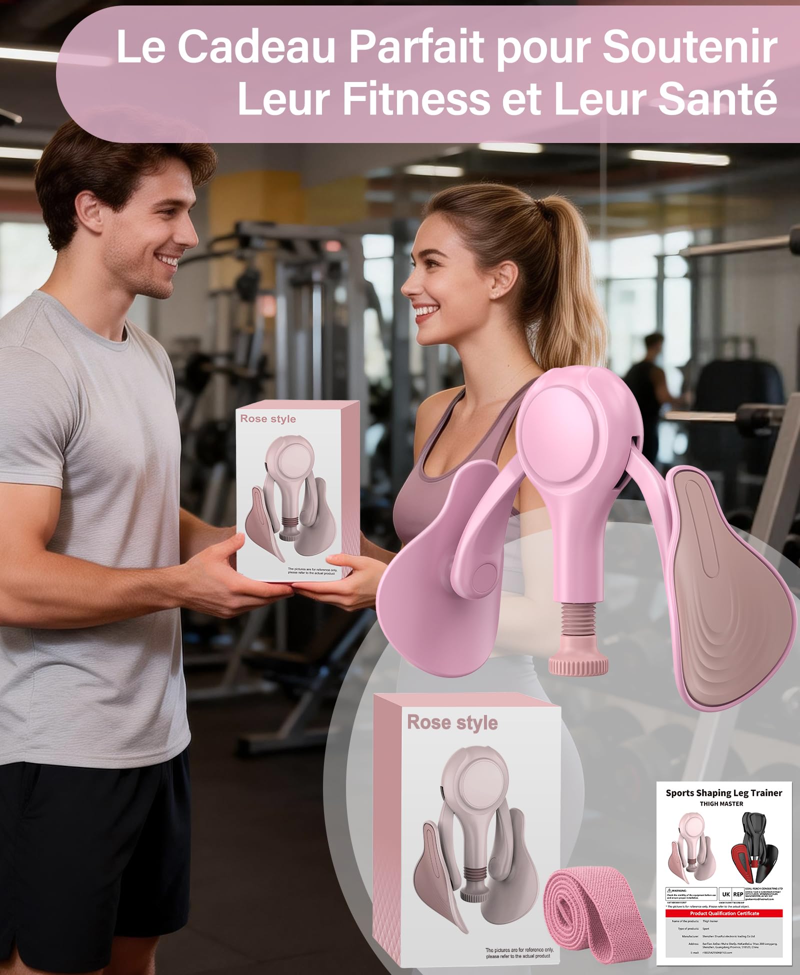 Appareil pour Muscler Le Périnée et Fessiers, Kegel Appareil de Musculation Réglable 31.8kg pour Femme et Homme, Équipement de Renforcement à Domicile pour Post-Partum, avec Bande