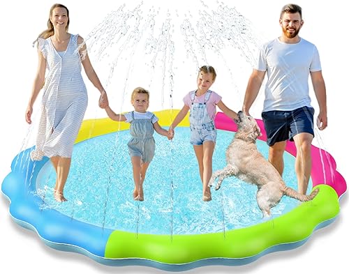Miniatura 14 de Jasonwell - Almohadilla antideslizante para salpicaduras para perros para niños, piscina para cachorros, juguetes de agua al aire libre, patio