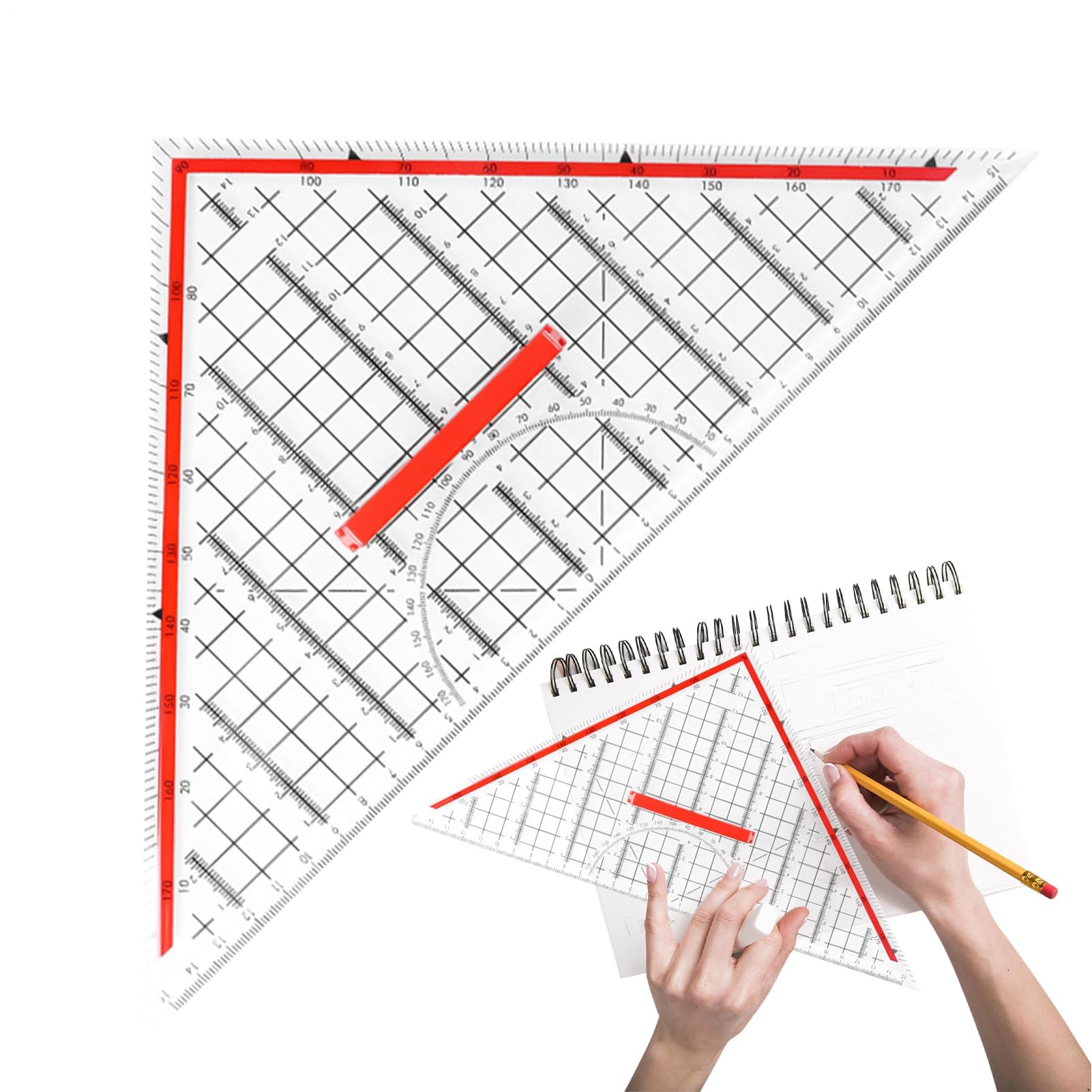 Transparente Schreibwaren, Geometrie-Werkzeuge für Architekten, Dreiecklineal, Geometrie-Lineale