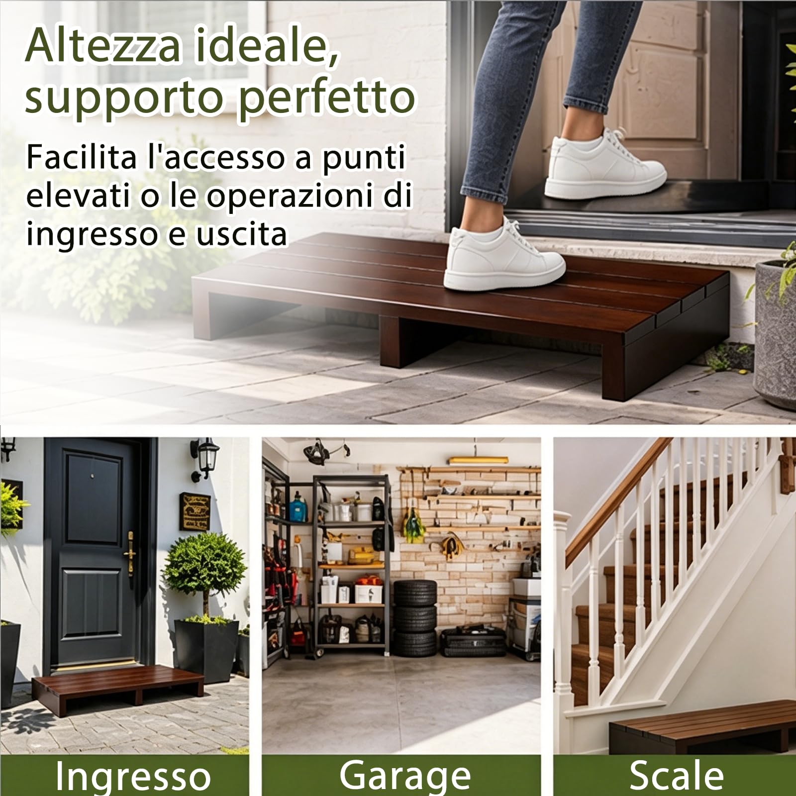Scalino Per Bambini Bagno,Pedane In Legno,Gradino Per Anziani, Comodo Multifunzionale,Panchetto Pesca,Non Richiede Montaggio, Funzione Antiscivolo,Ideale Per Cucina, Camper