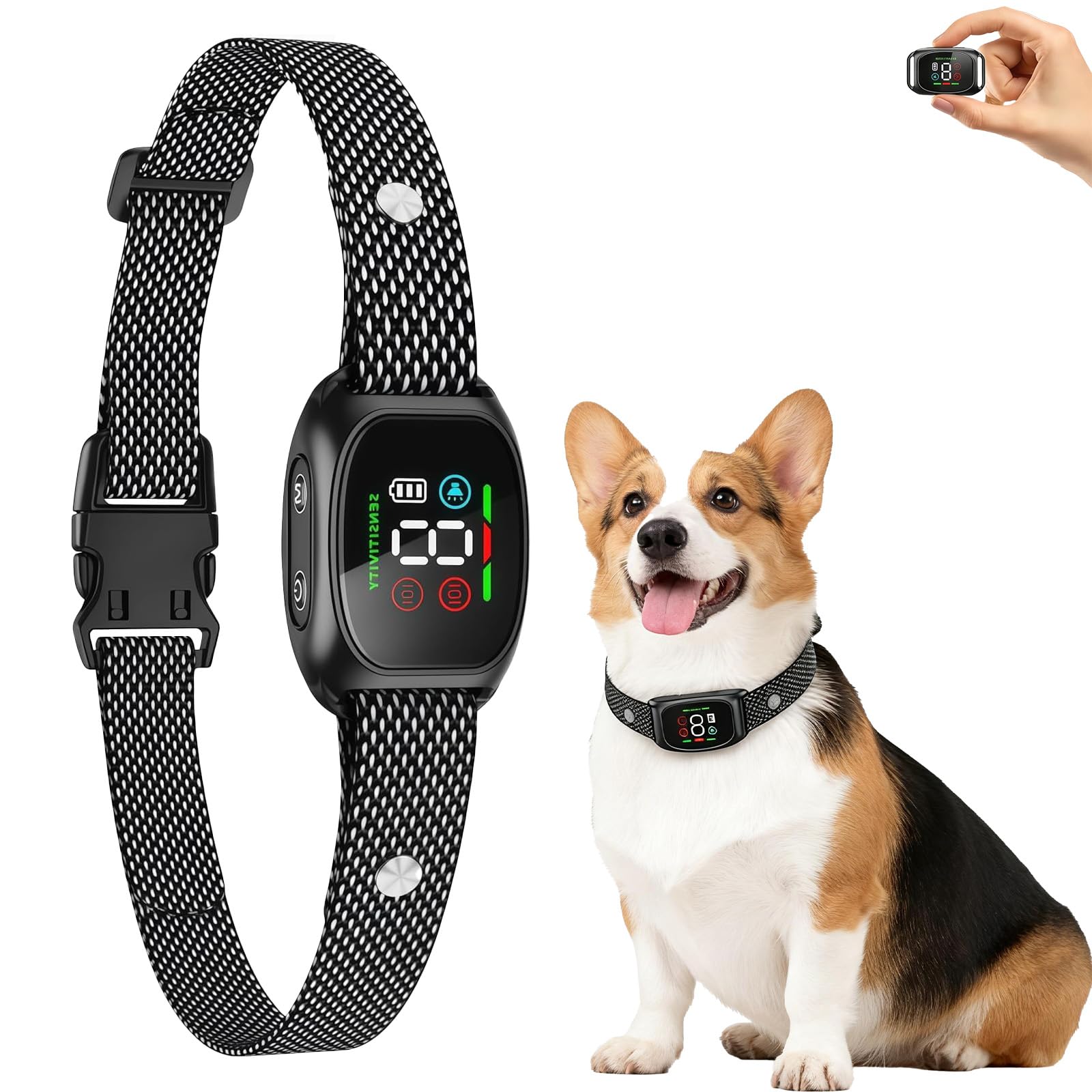 Antibellhalsband Für Hunde, Haustierfreundliches Halsband, Das Übermäßiges Bellen Reduziert, Geeignet Für Den Täglichen Gebrauch Im Freien, Gibt Sicherheit (Schwarz)