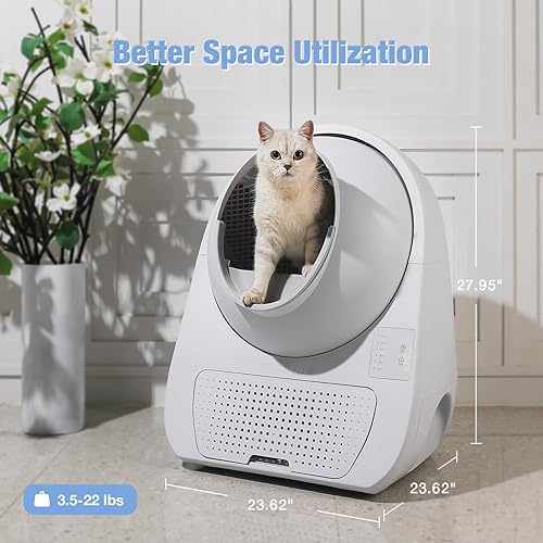 Miniatura 7 de CATLINK Caja de arena para gatos autolimpiante, sensores de seguridad automáticos para varios gatos, 3.5  22 libras, eliminación de olores doble con