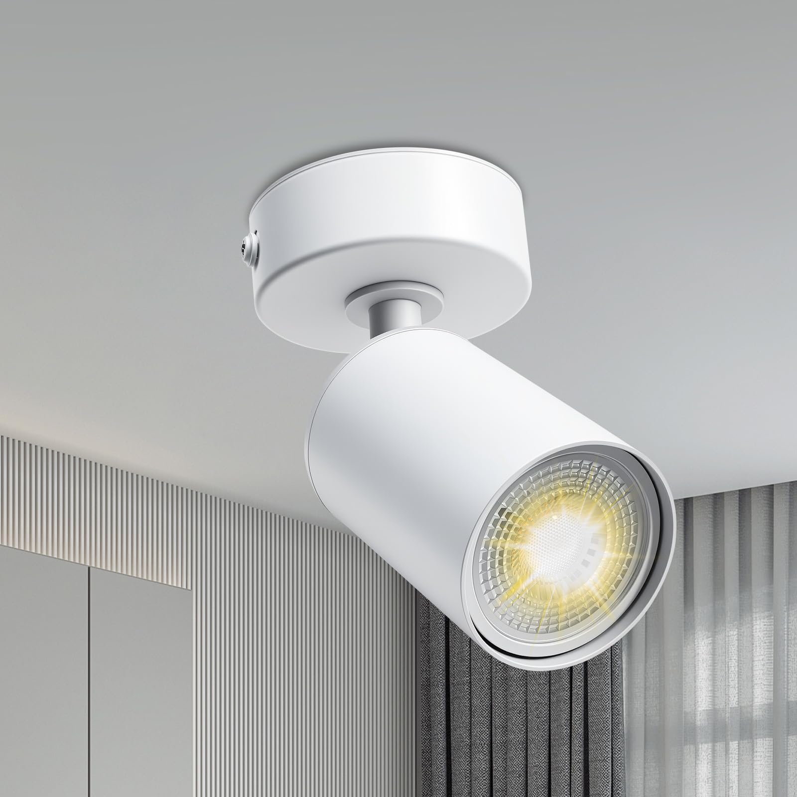 1-Way Ceiling Spotlight matte White GU10 | Wall Light Fitting (No Bulb)