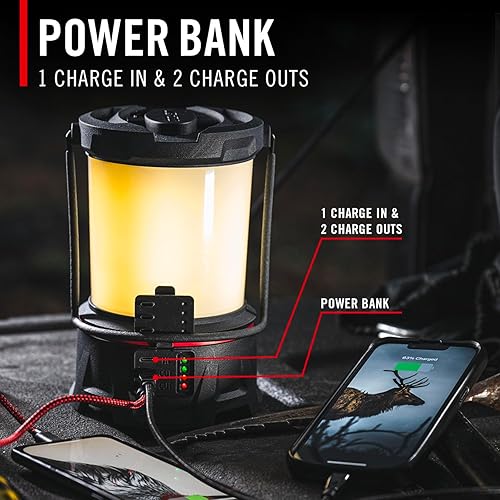 Miniatura 7 de Coast EAL40R Linterna de camping de emergencia recargable de 2500 lúmenes con modo intermitente rojo, mosquetón, difusor, mango plegable, modo bajo