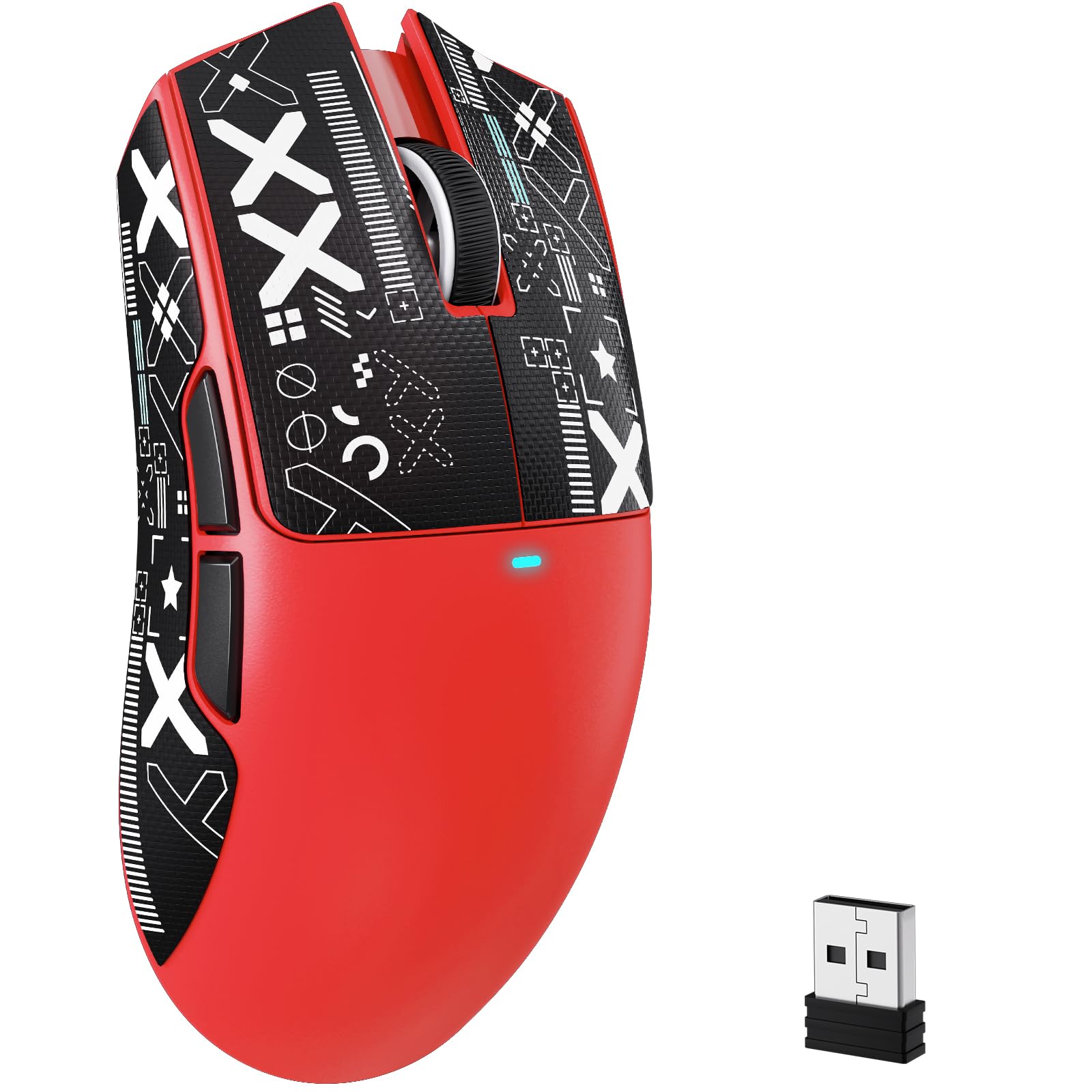 ATTACK SHARK X11SE ゲーミングマウス ワイヤレス 3モード 2.4g/Bluetooth/USB-C 軽量 60g 22000DPI 50DPI単位で調整可能 PAW3311センサー Broadcom BK52820チップ 1ms 低遅延 高耐久 最大65時間動作 5ボタン PC windows mac スマホ タブレット など対応可能 技適219-269115 (red)