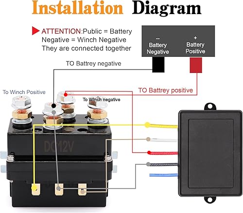 Miniatura 5 de Relé de contactor solenoide de cabrestante de 12 V 500 A y kit de control remoto inalámbrico doble para cabrestantes ATV UTV de 8000lbs-17000lbs