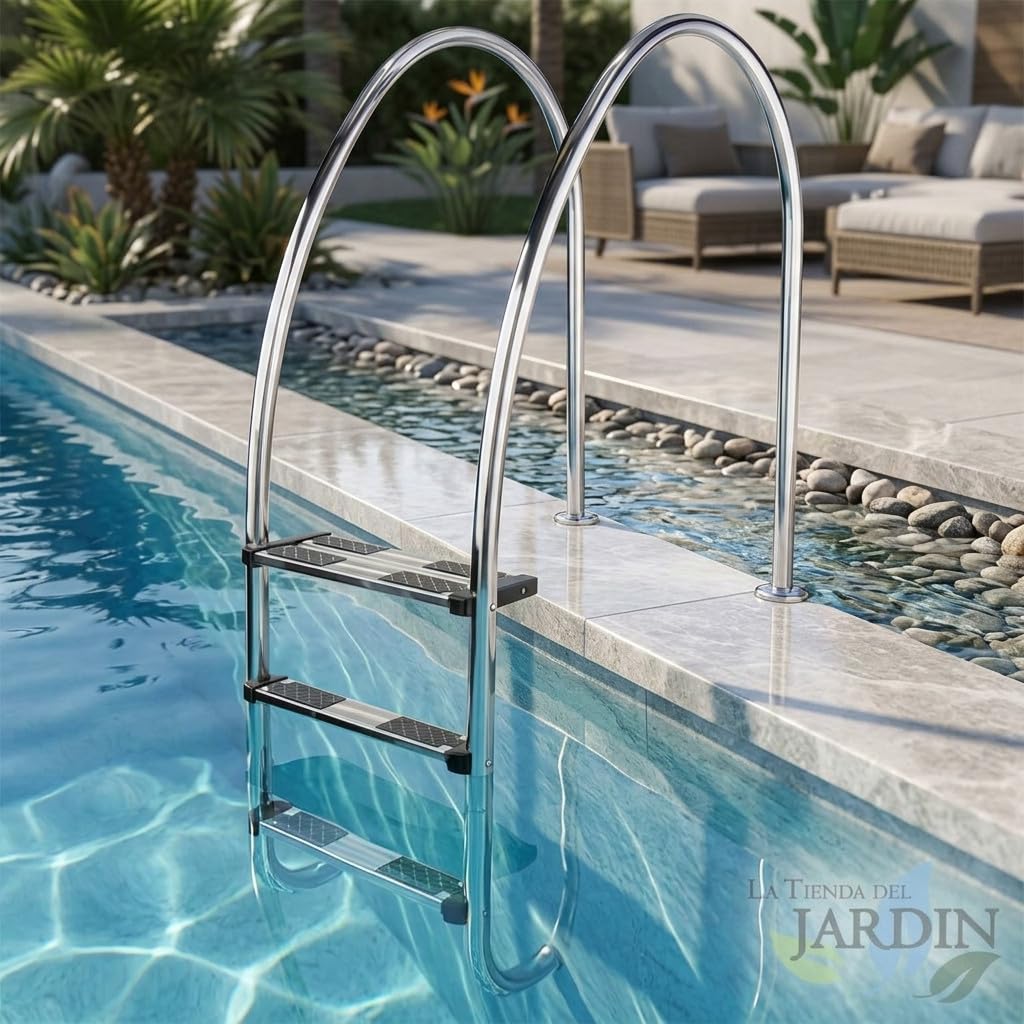 Suinga Échelle de piscine hors sol avec trop-plein - 2 marches