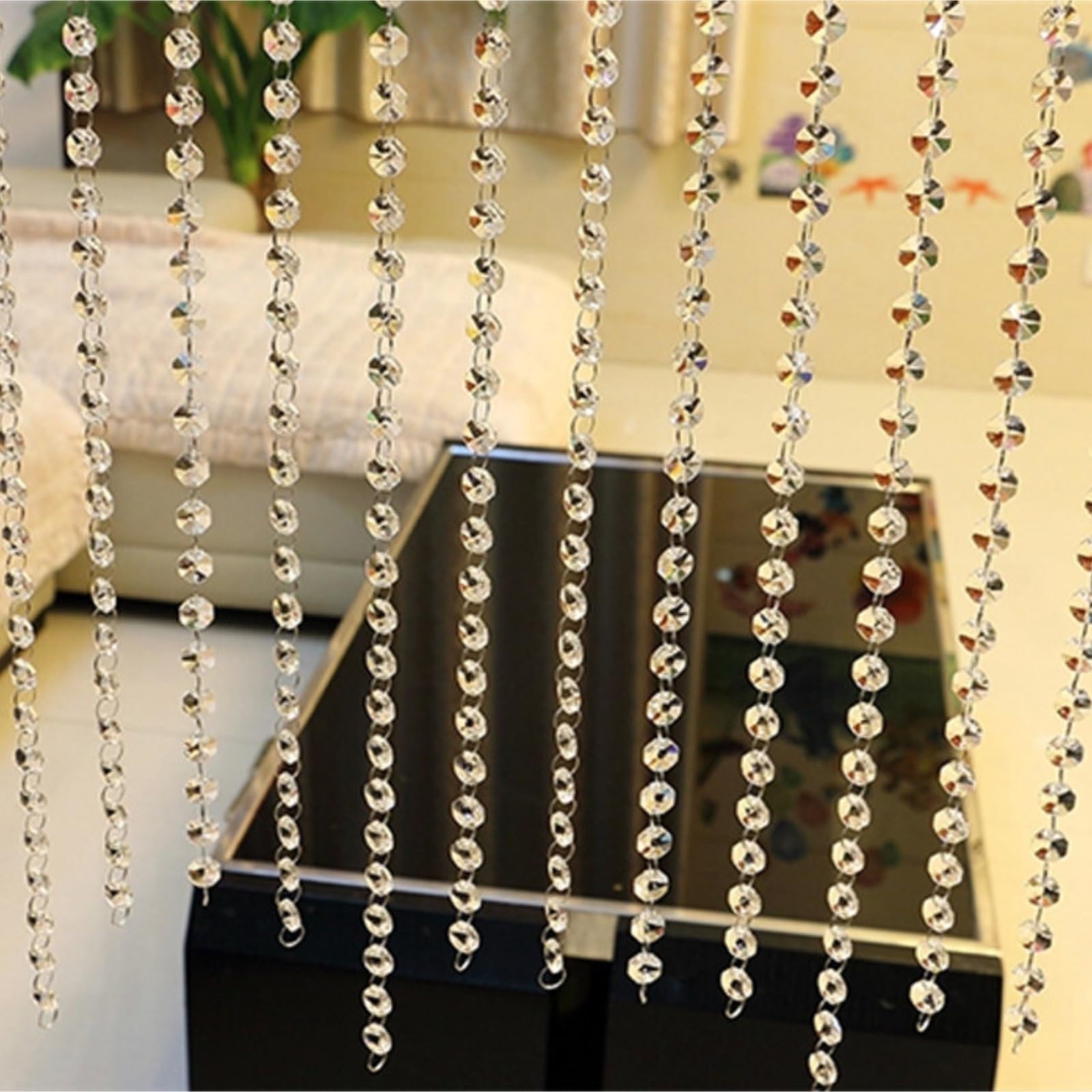 Rideau de Perles Verre Cristal Luxe Salon Chambres fenêtre Porte Mariage Stores sur pour Les Portes