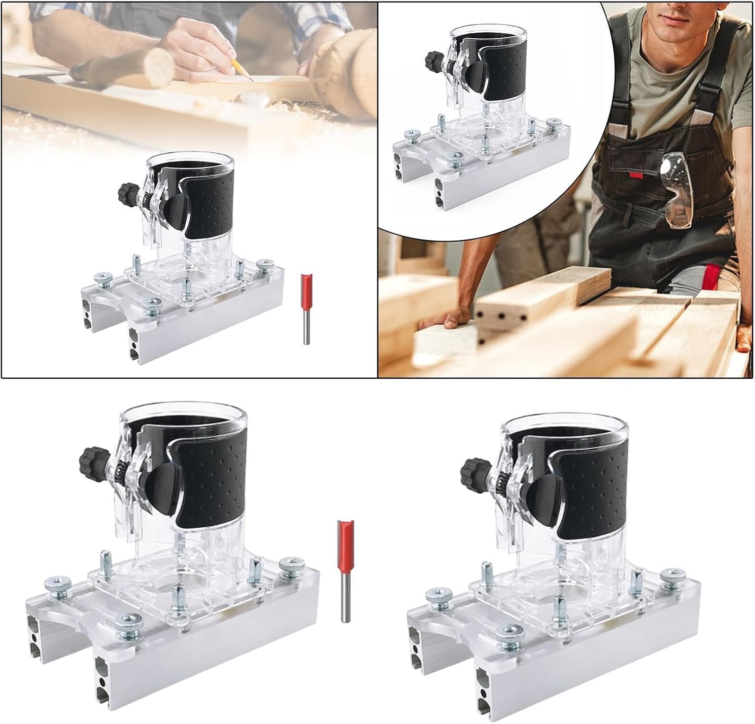 predolo Router Base Accessories for Woodworking, Slotted Design And Fastening Bracket for Closet Bookcase, without Milling Tool