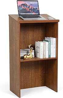 Wooden Podium Stand for Lectern Presentation Church Classroom, Oak Podium for Lecture, Wedding, Speech