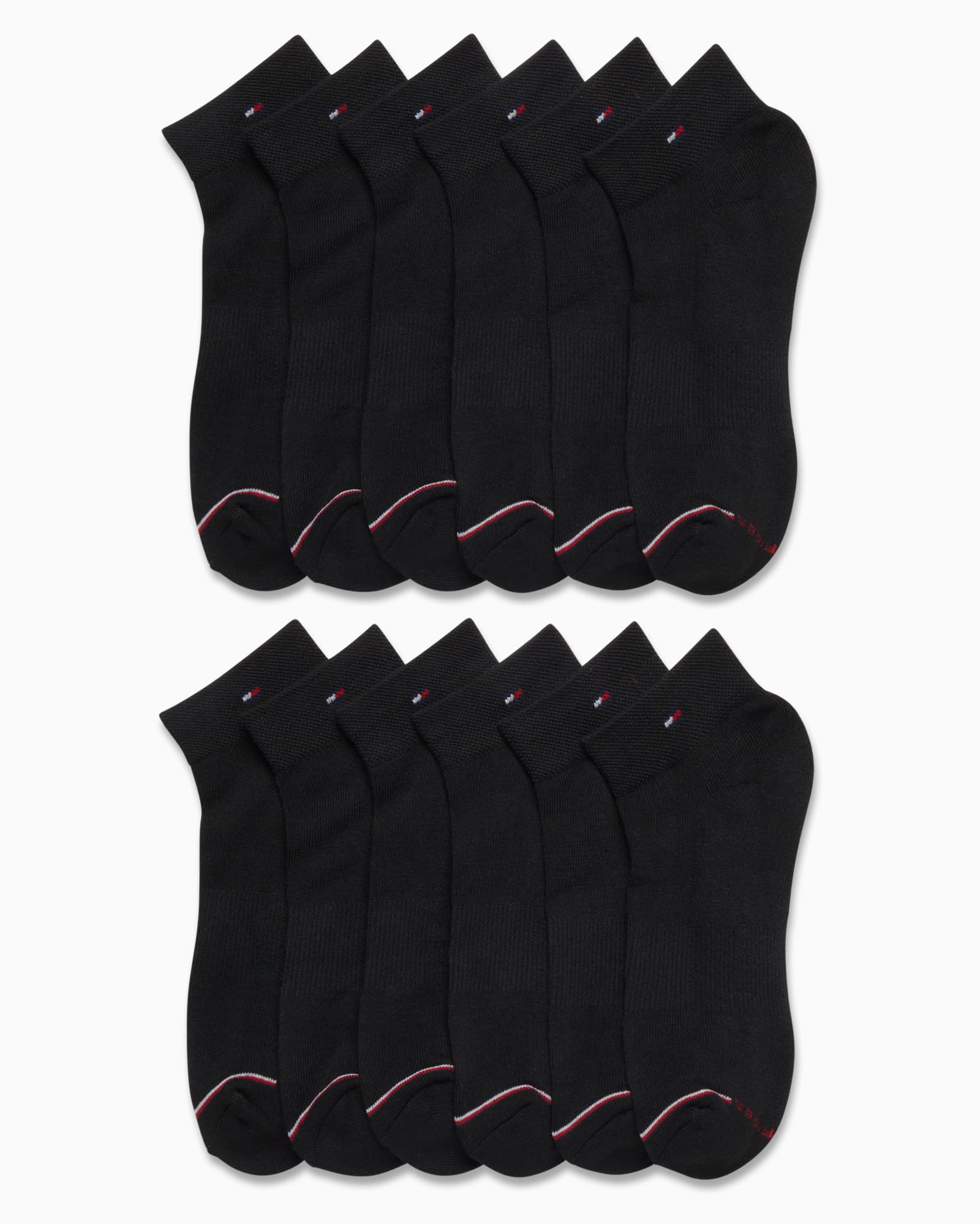 Tommy Hilfiger Damen Quarter Socken – 12 Stück Performance gepolsterte athletische Damensocken mit Fußgewölbeunterstützung (Größen: 37-46)