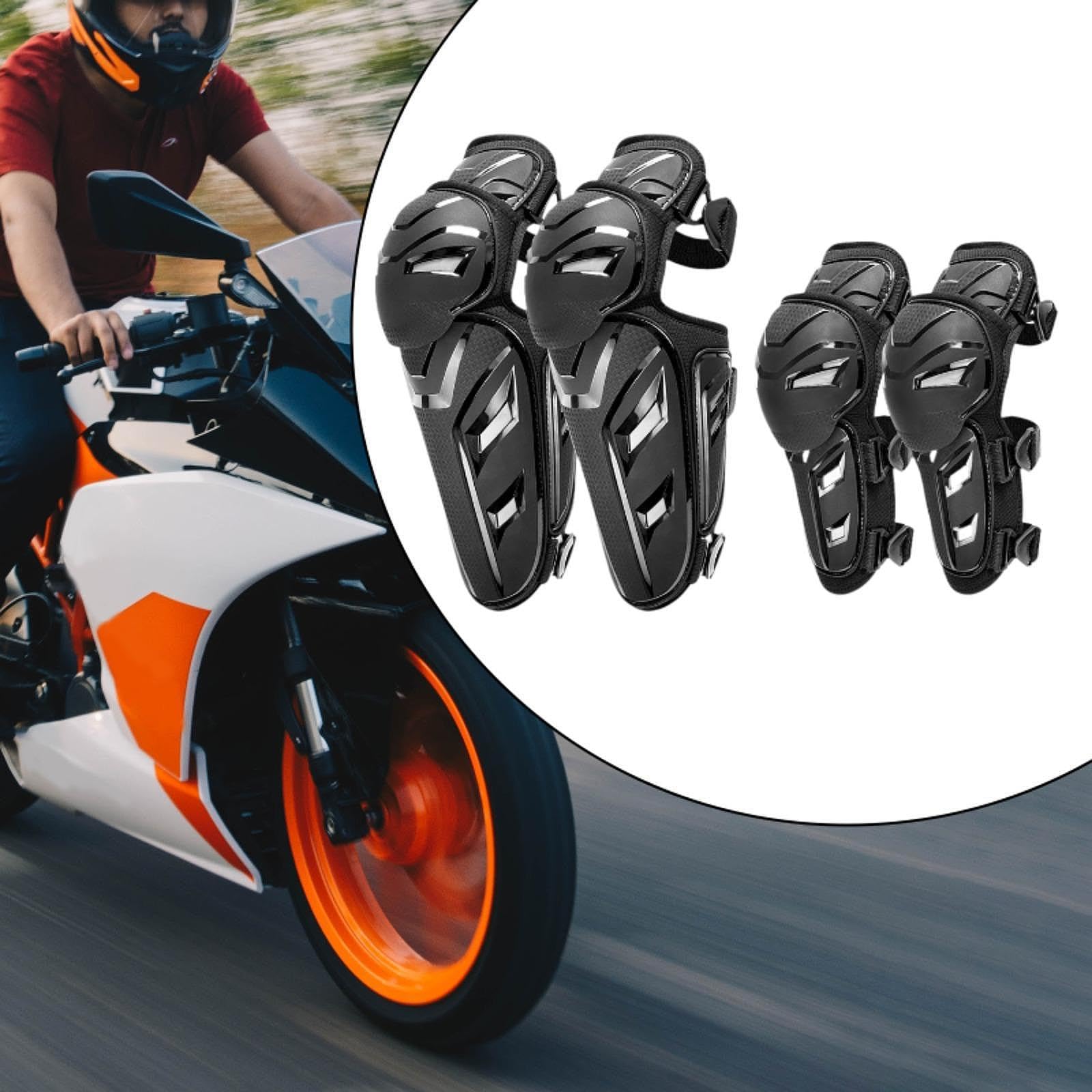 MagiDeal Elbow Guard and Knee Pads Riding Protector High Performance Adjustable Easy to Wear Motocross Protective Gear for Riding