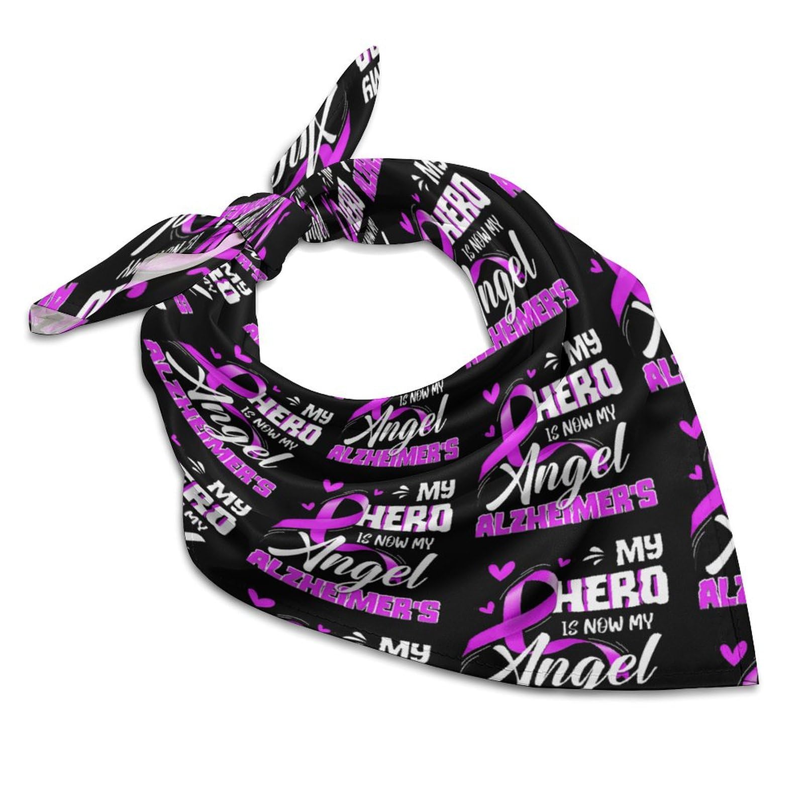 Csemeie Alzheimer's Disease Awareness Bandana Hair Scarf Headband Adjustable Neckerchief for Men Women Decor