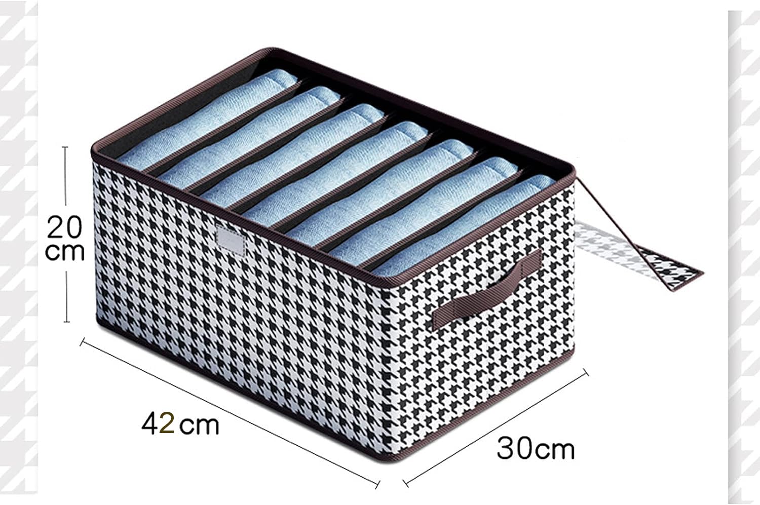 CLOUDFOUR Wardrobe Clothes Storage Organizer 3 pack with 6, 7 & 9 Grids, Storage Box, Foldable Wardrobe Divider Organizer for Jeans, T-shirt, Denim, Space Saving Large Closet Storage Bin with Lid.