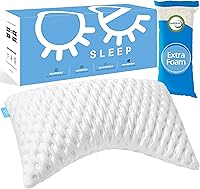 Vista 1 de Almohada de cama para personas que duermen de lado y de espalda, almohada refrescante curvada para aliviar el dolor de cuello y hombros, almohada