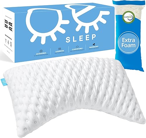 Almohada de cama para personas que duermen de lado y de espalda, almohada refrescante curvada para aliviar el dolor de cuello y hombros, almohada