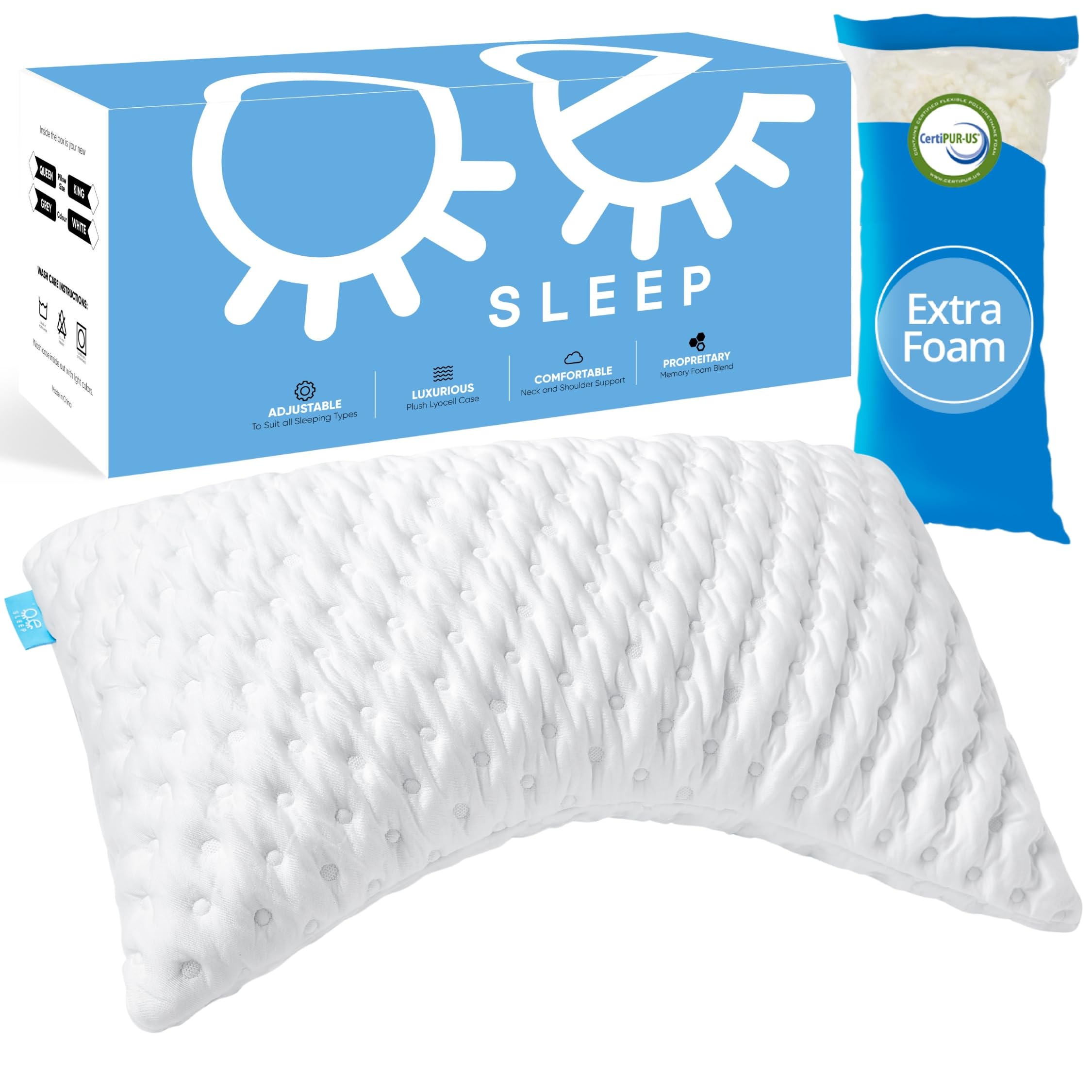 Amazon.com: Bed Pillow for Side and Back Sleepers – Curved Cooling