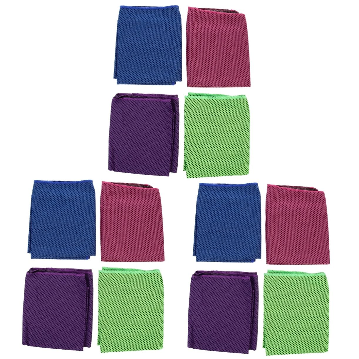 WOONEKY Lot De 3 Serviettes Rafraîchissantes en Microfibre pour Le Sport La Gym Le Yoga La Course À Pied Le Cyclisme Les Voyages pour Hommes Et Femmes 4 Pièces X 3