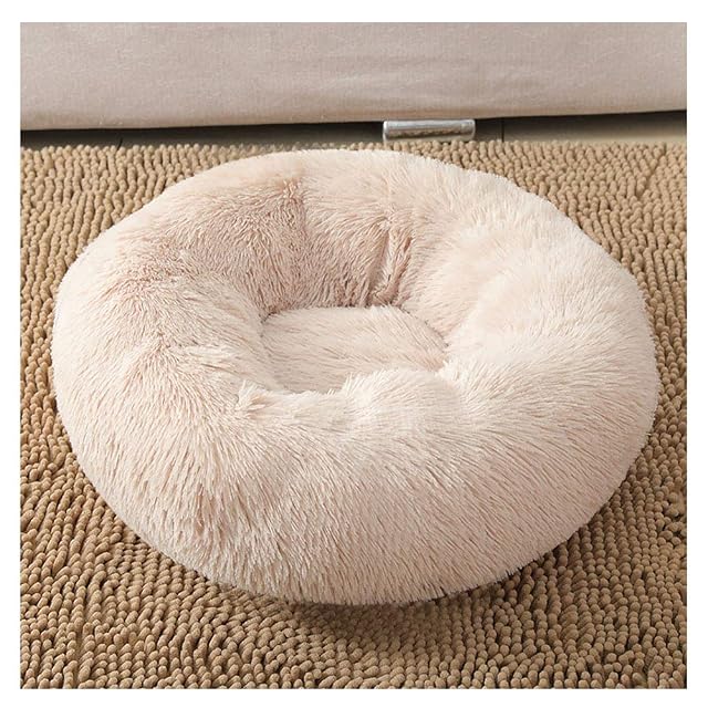 YAOTT Cama de Felpa para Perros y Gatos Cama Calmante Mascota Redonda Suave Sofa para Cachorros Cojín Lavable…