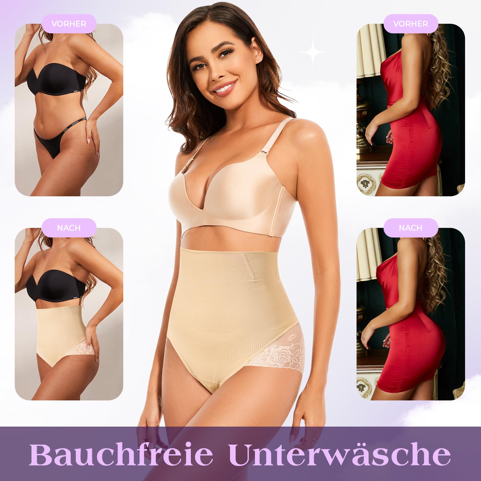 Culotte gainante en dentelle pour femme | Culotte ventrale sans couture respirante pour de nombreuses occasions