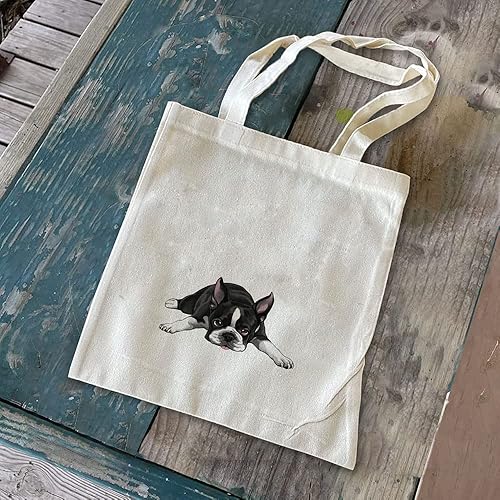 Vista 114 de WIRESTER Bolsa de lona reutilizable para mujeres y niñas, bolsa de compras de comestibles, bolsa de hombro, bolsa de viaje, animal de perro y gato