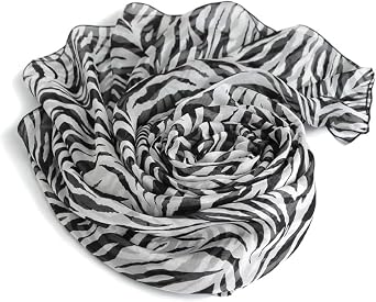 Womens Silky Neck Scarf Leopard Chiffon Scarves Soft Smooth Satin Bandana Head Wraps Extra Large Size