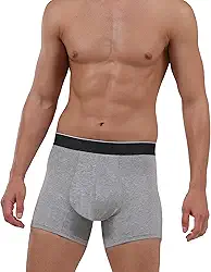 Cueca boxer lavável para incontinência urinária para homens, 12,7 cm mais longa perna frontal absorvente cueca boxer para controle da bexiga