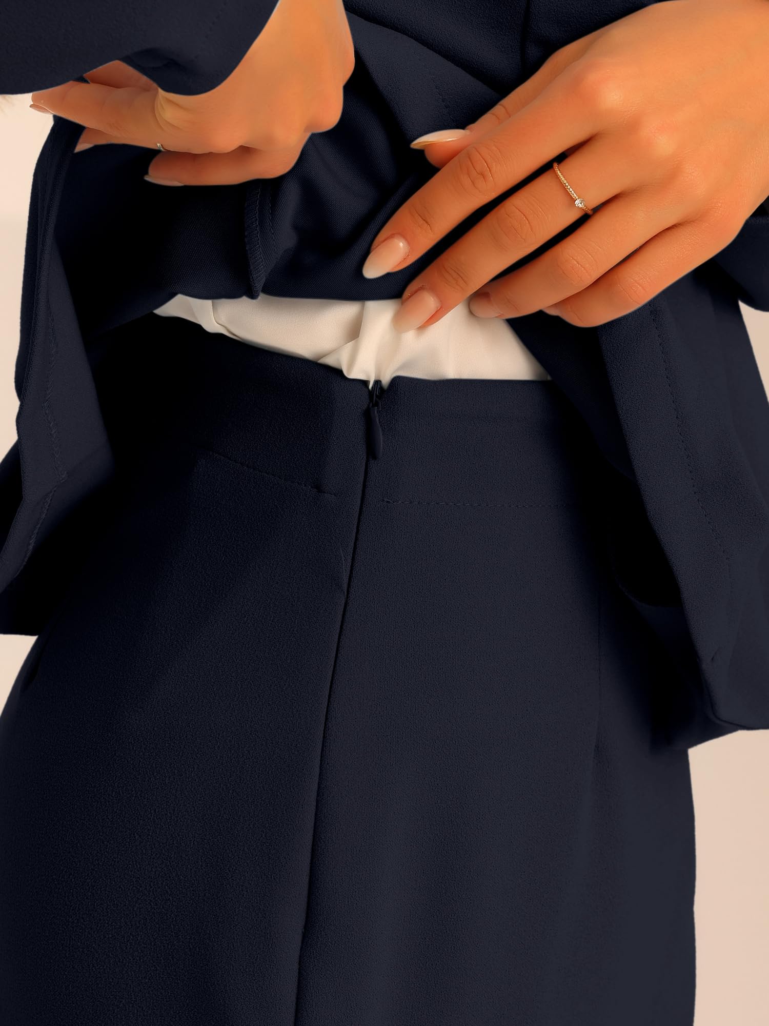 Allegra K Mujer Conjuntos De Chaqueta Y Falda Tubo con Blazer Peplum 2 Piezas Trajes De Negocios