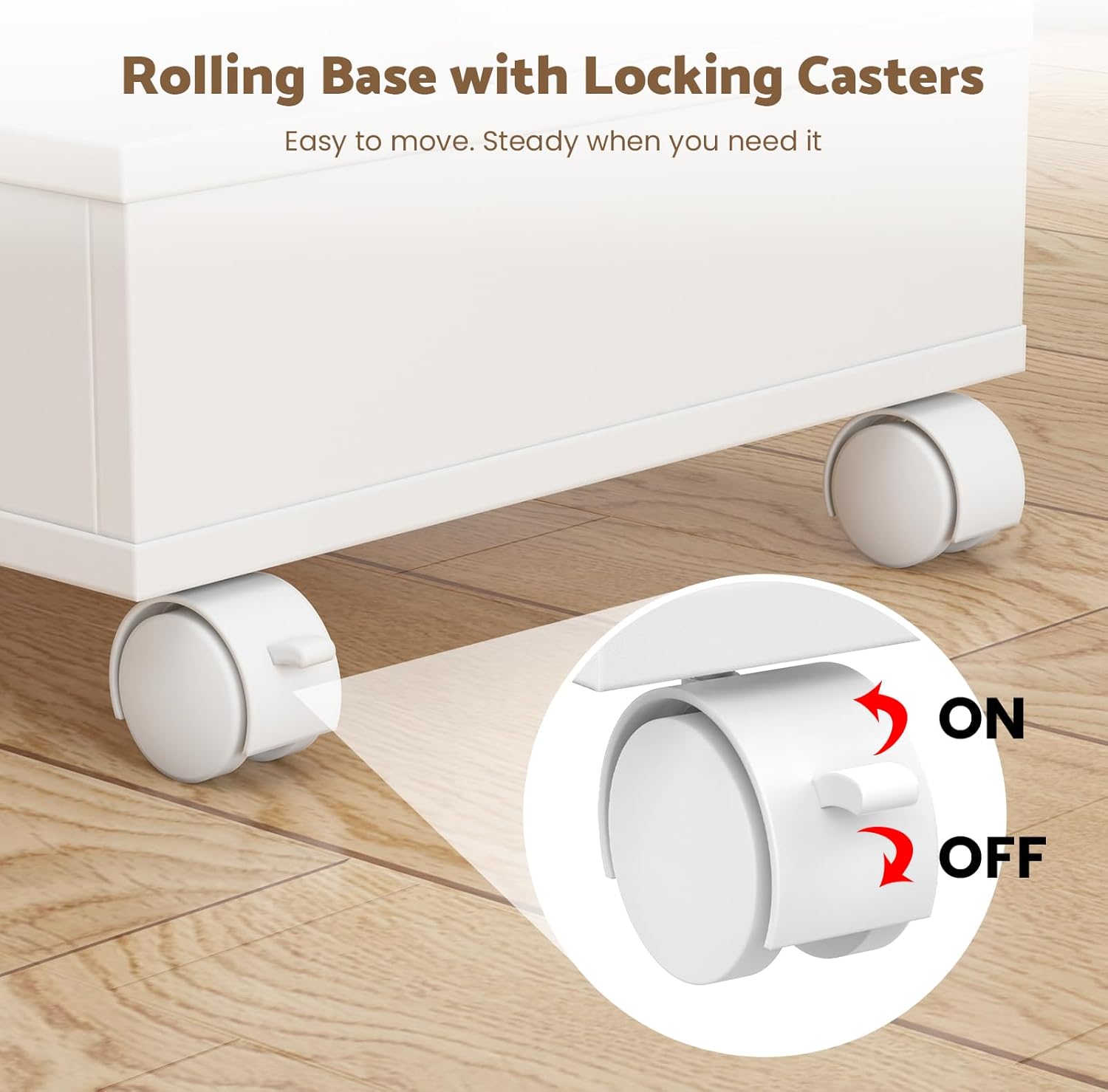 Rolling Pedicure Foot Rest Stool with Storage, Pull-Out Tray, Drawer & Side Shelf, PU Cushion Spa Station with Wheels for Nail Salon and Home (White)