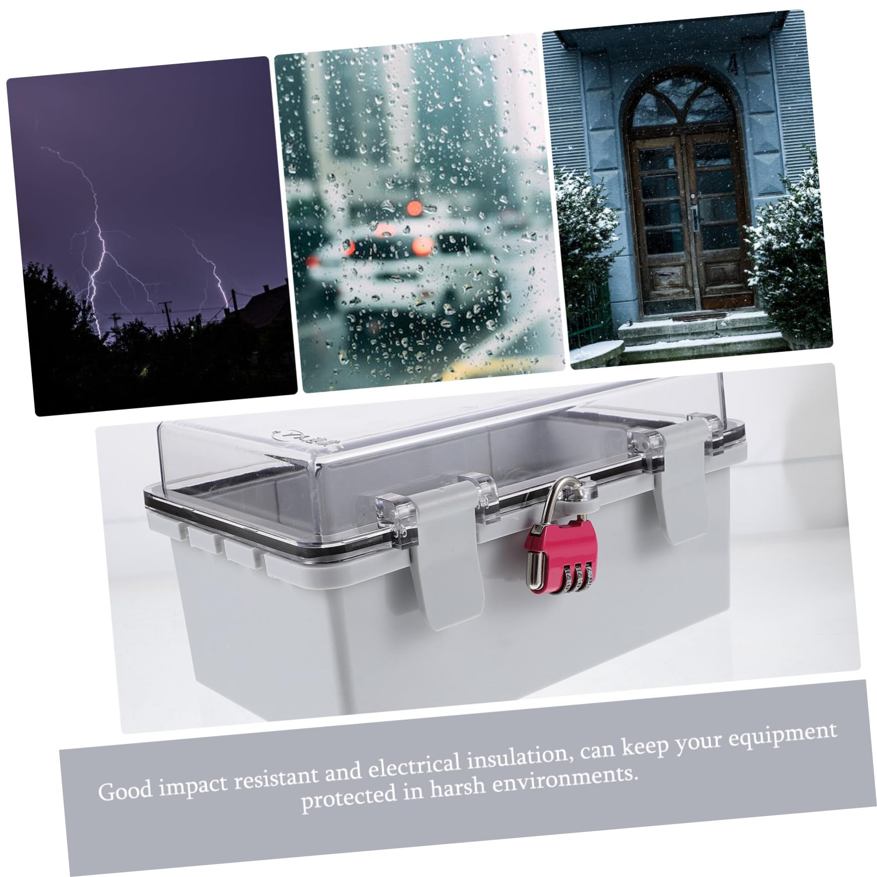 NUOBESTY Caja de Conexiones para Exteriores Tapa Transparente, Caja Eléctrica de Abs Resistente Intemperie, Protección contra Lluvia para Enchufes, Tamaño 210x130x110 Mm, Uso Eléctrico