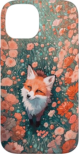 iPhone 14 Lindo Fox Campo De Flores Baby Fox Print Art Foxes Lover Case