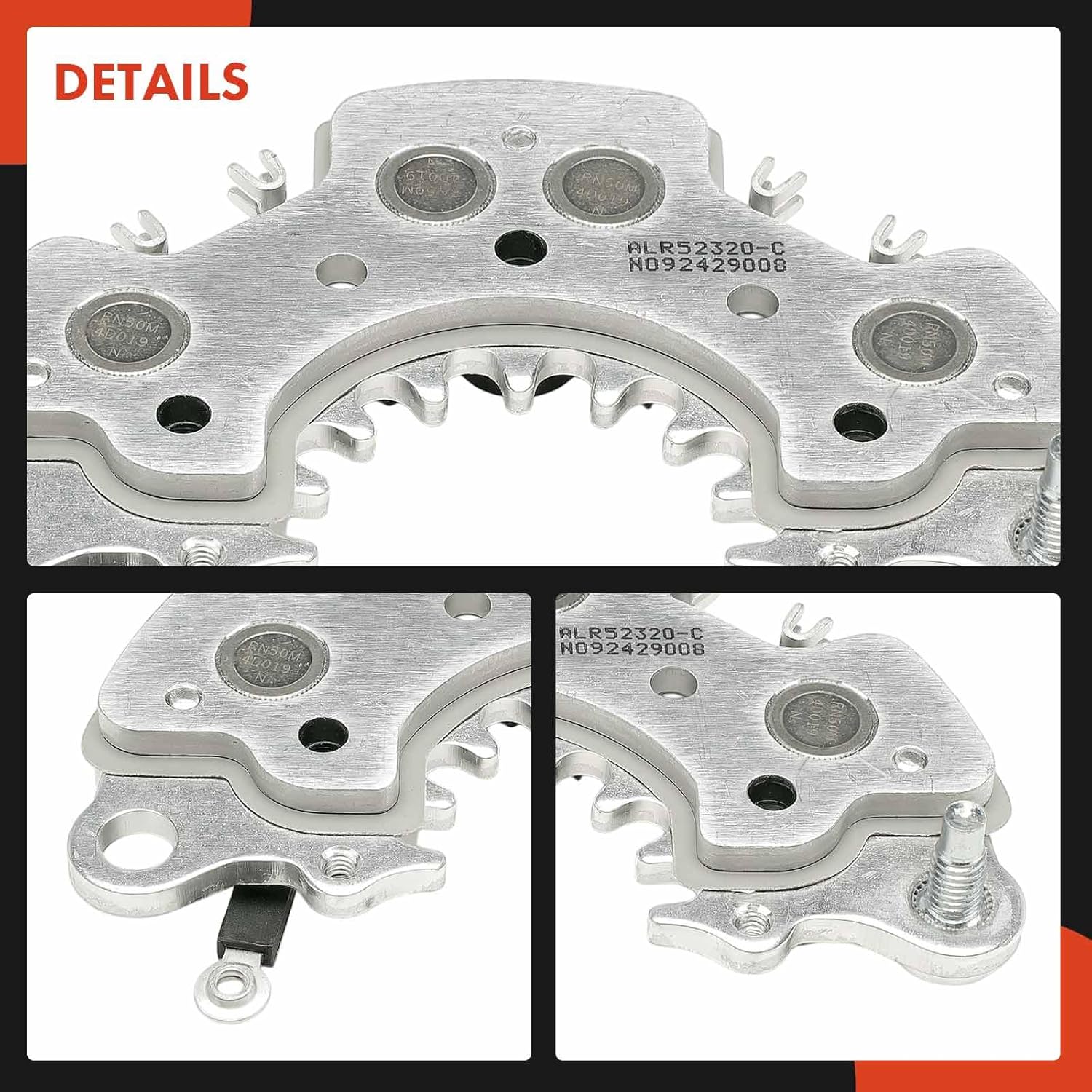 A-Premium Alternator Rectifier Compatible with Nissan Altima 2002-2004 3.5L, Pathfinder 2001-2002 3.5L, Maxima 1995-1997 3.0L & Infiniti I30 1996-1997 3.0L, Q45 1997-1999 4.1L, QX4 2001-2002 3.5L