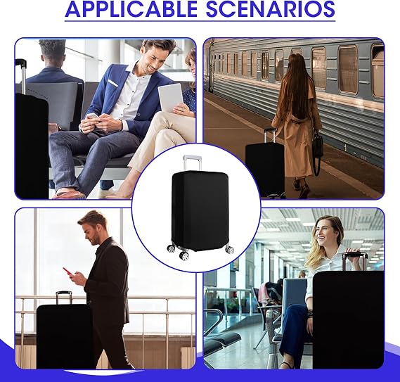 26-28 Inch Elastic Suitcase Cover Black Travel luggage Case Protector