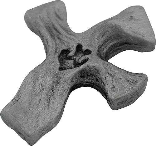 Miniatura 3 de Cruz de bolsillo con piedra de tacto de peltre de 1.5 pulgadas, diseño único de cruz adherida, gran regalo para primera comunión, confirmación,