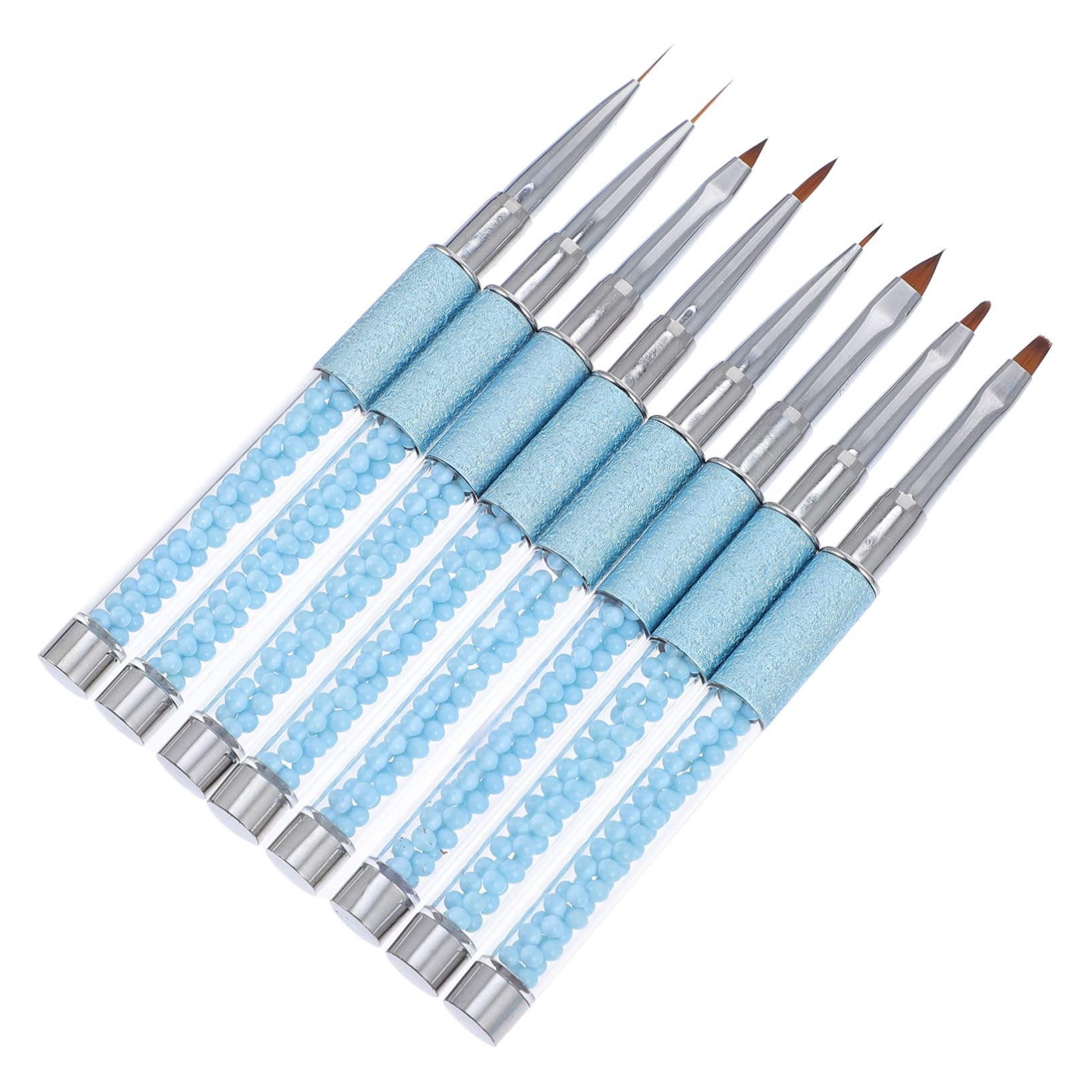 OSOLADY 8Pcs Nail Brush Set Professional Nail Art Tools for Painting Design for Manicure and Acrylic Nail Art Durable Structure Stylish Colors Versatile for Nail Polish