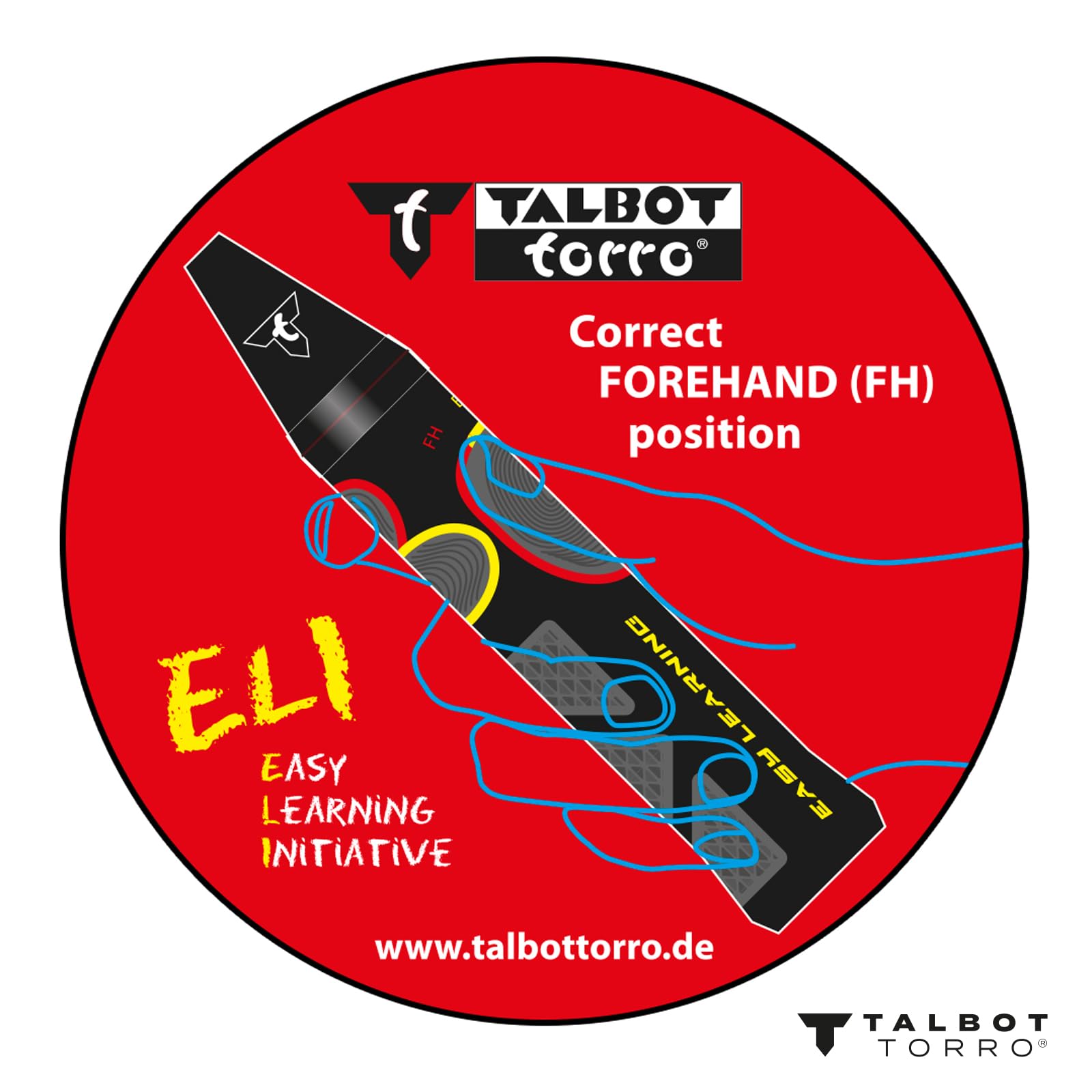 Raquette De Badminton Talbot Torro ELI Advanced – 66,5 Cm, Tête Iso, Poignée D’apprentissage – Dès 10 Ans, Noir-jaune-orange